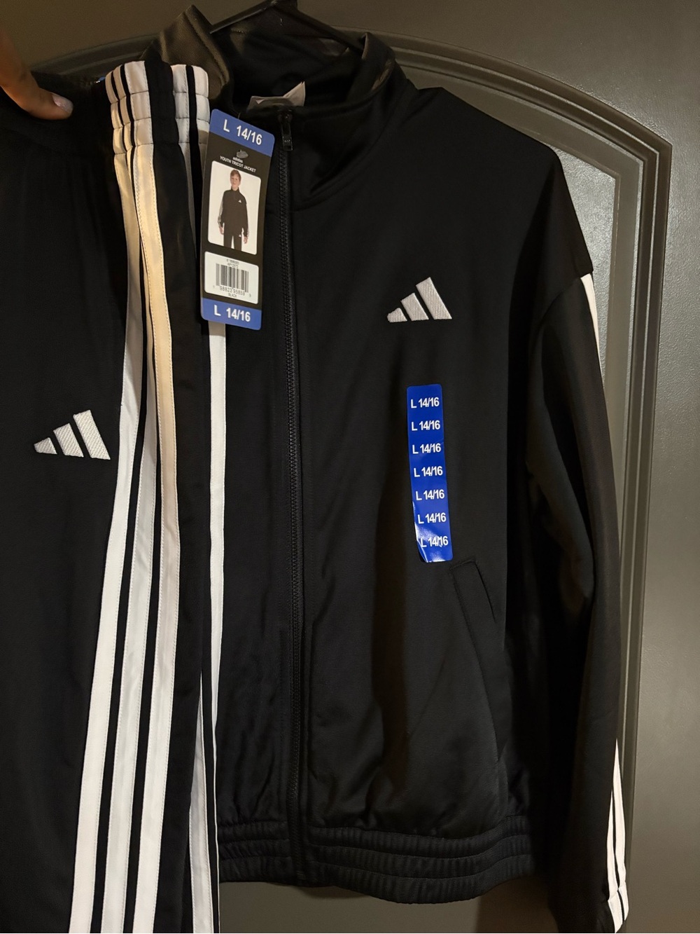 adidas Black set with White Three-Stripe Design
